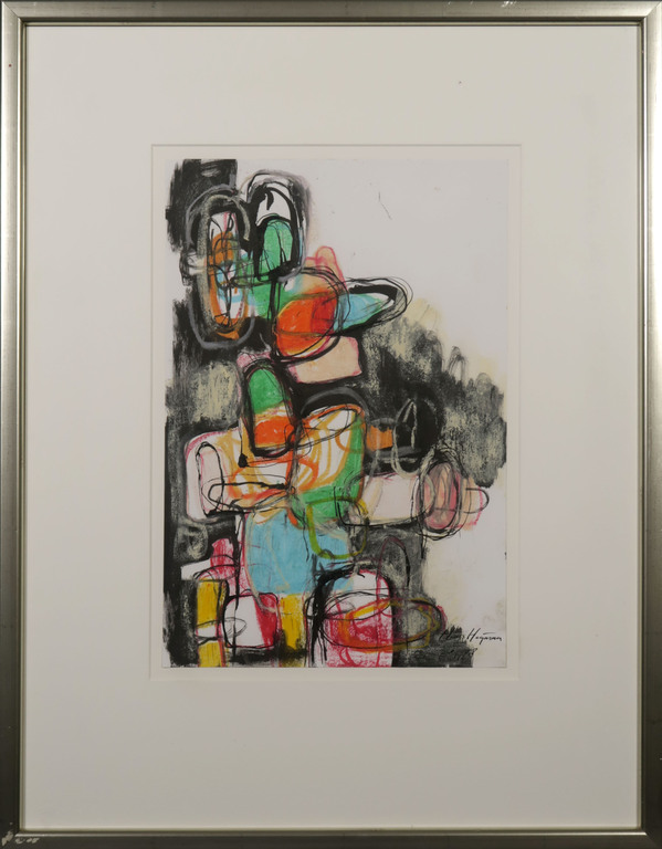 Hans Heijman: Gemengde techniek op papier, Z.T. - Ingelijst kopen? Bied vanaf 80!