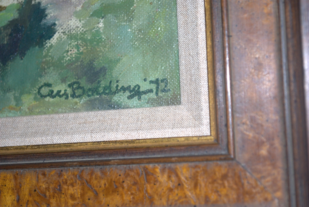 Dorp in de heuvels - olieverf op schildersboard 1972, in een Heijdenrijk lijst. kopen? Bied vanaf 89!