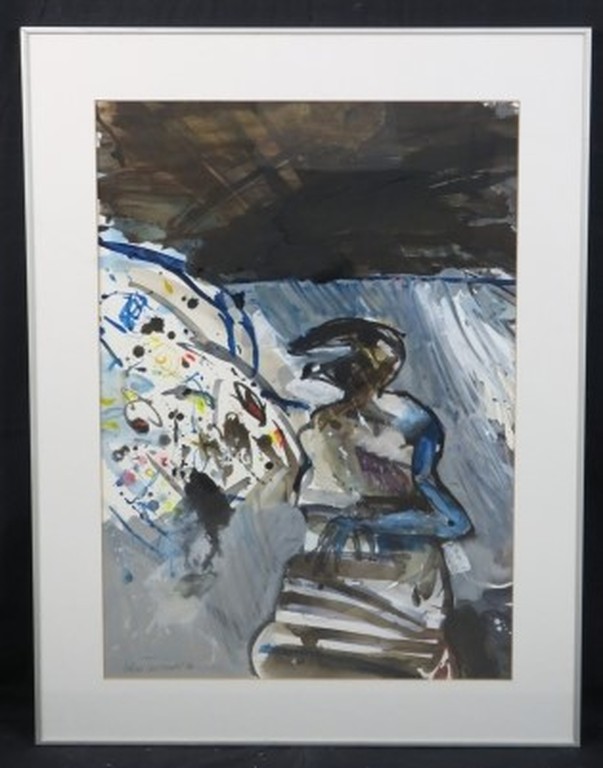 Robert Terwindt: Gemengde techniek, Z.T. - Ingelijst verkocht voor € 70!