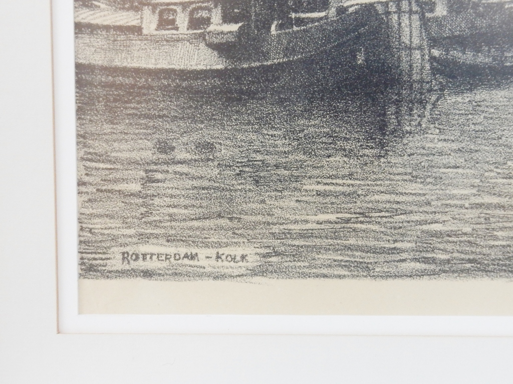 Lithografie Kolk - Rotterdam - ca. 1920 kopen? Bied vanaf 95!
