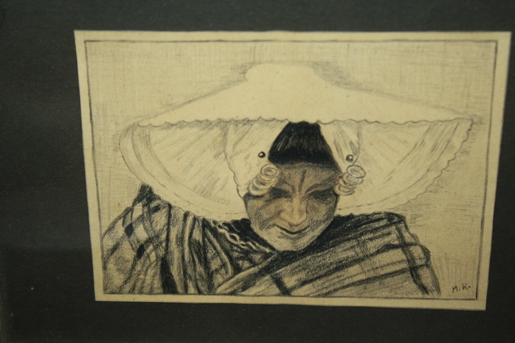 tekening ZEEUWSE VISSERSVROUW UIT VLISSINGEN verkocht voor € 40!