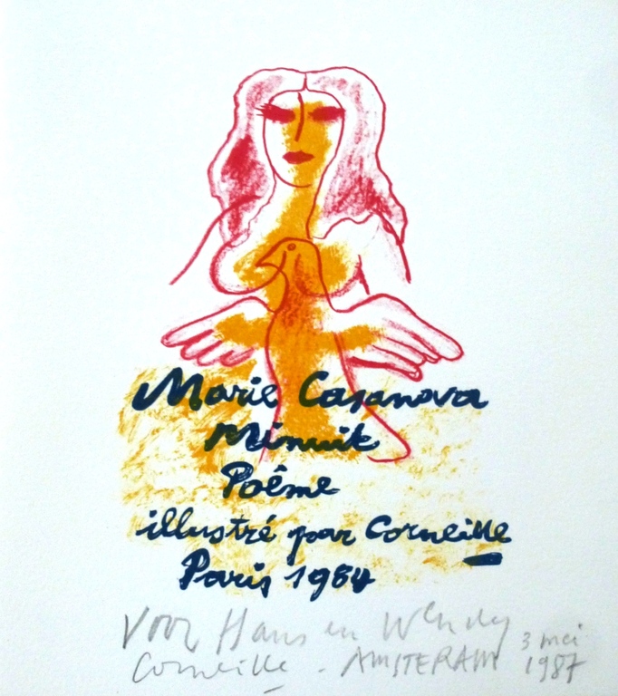 Corneille, litho: Maria Casanova, Minuit, handgesigneerd, 1984 verkocht voor € 77!