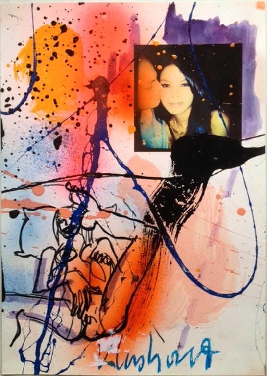 Peter Klashorst , gem. Techniek op papier, titel: My love kopen? Bied vanaf 1!