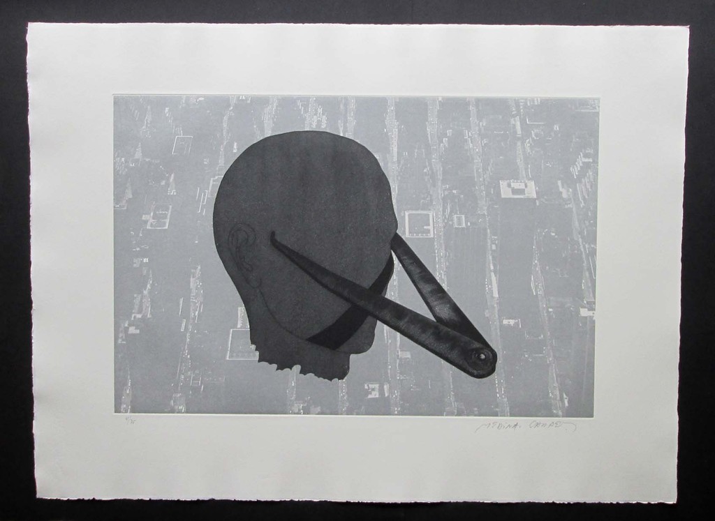 Xavier Medina Campeny Passing the board - ets en aquatinta 1982 , handgesigneerd verkocht voor € 125!