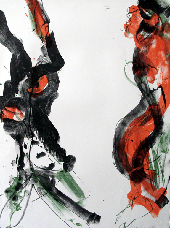 GER LATASTER - groot abstract werk - GESIGNEERD en mooi INGELIJST. verkocht voor € 250!