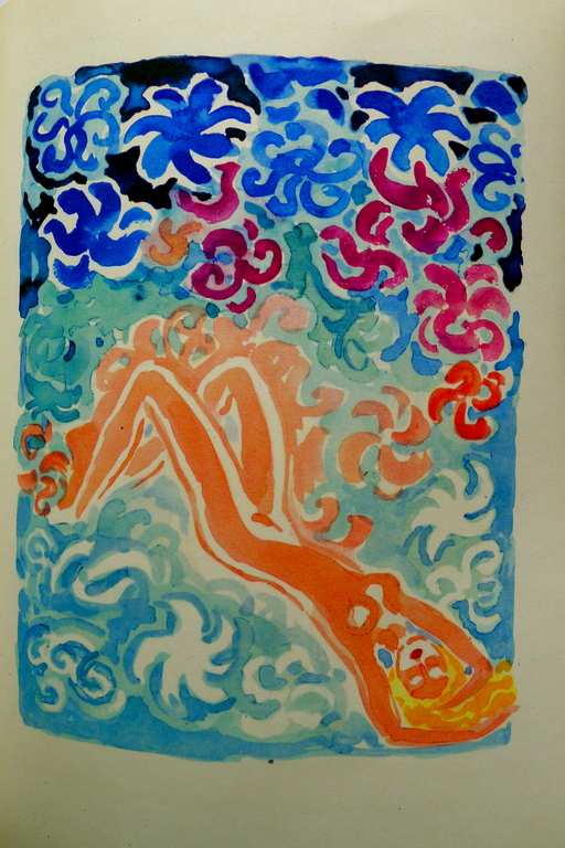 Kees van Dongen,houtgravure naar aquarel uit a la recherche du temps perdu. verkocht voor € 40!