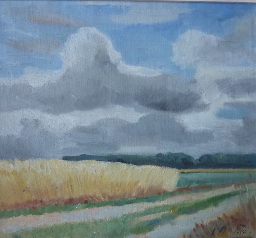 HAN KRUG - Olieverf op doek "Landschap" 1971 kopen? Bied vanaf 45!