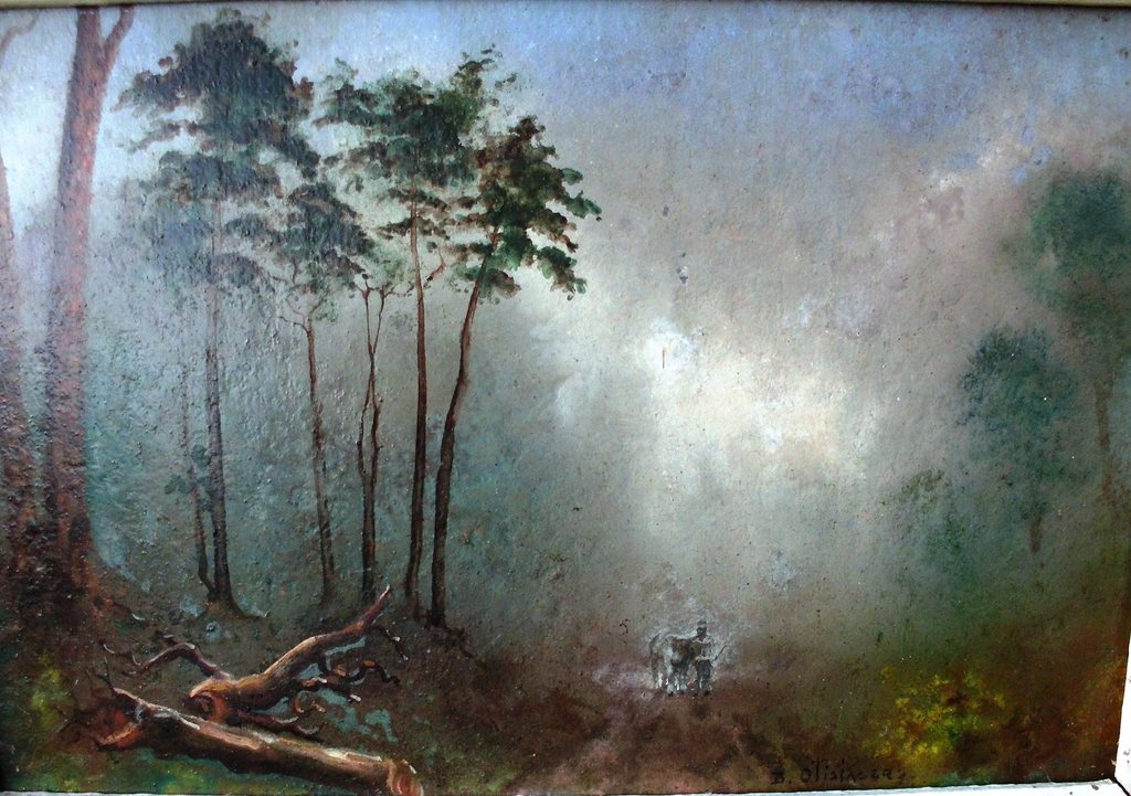 Olieverf op karton,gesigneerd B. Olislager. kopen? Bied vanaf 55!