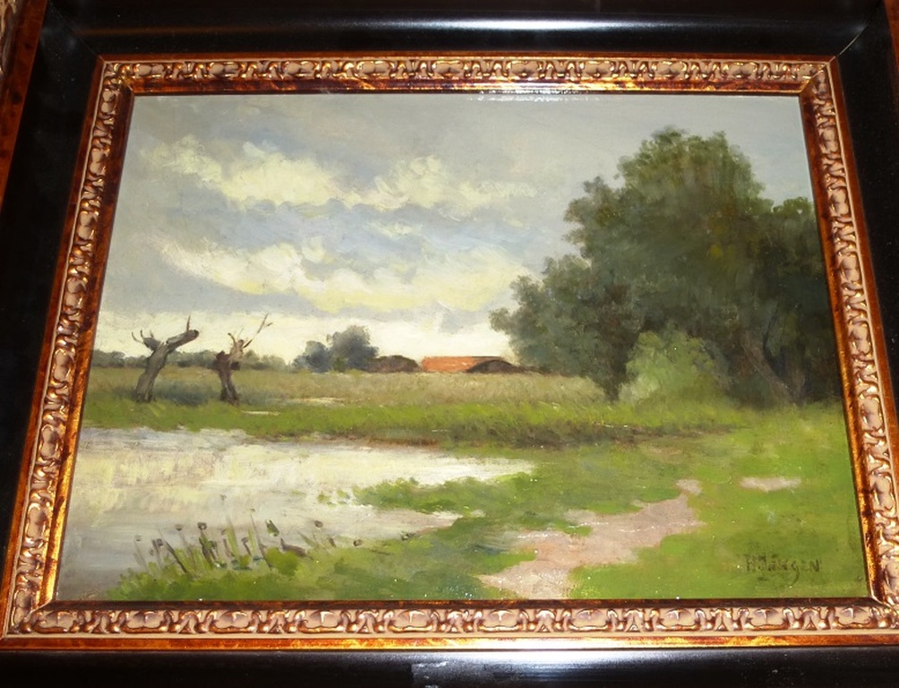 Hendrikus van Ingen, Marouflé: landschap, handgesigneerd kopen? Bied vanaf 375!