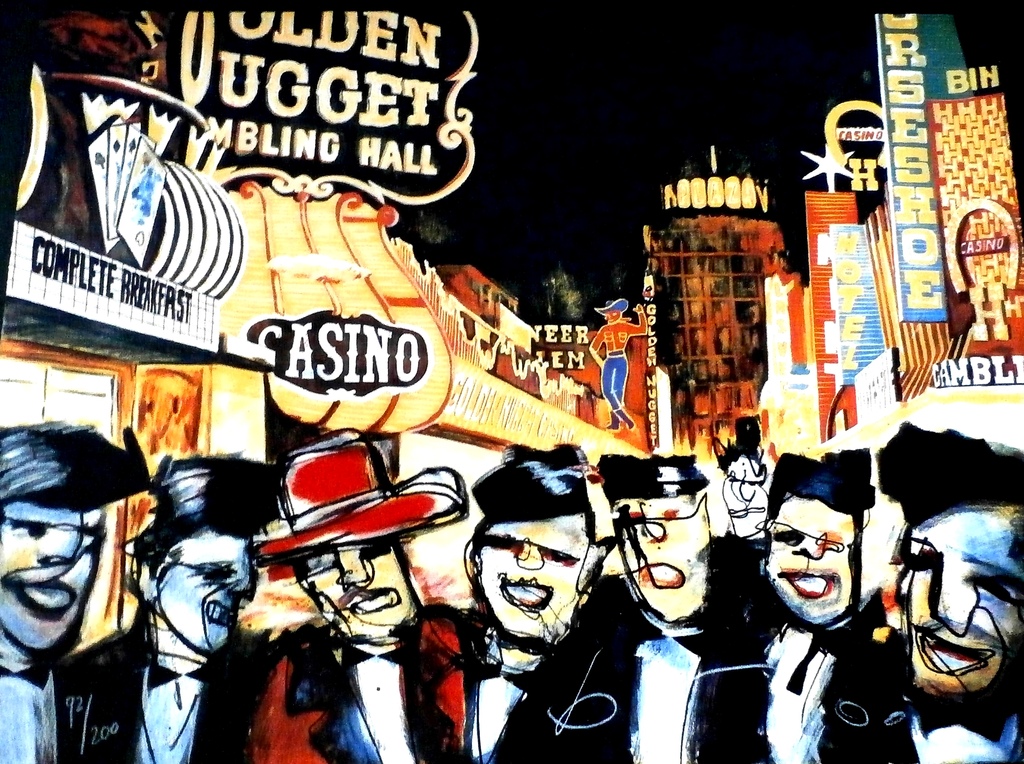 Herman Brood - grote ingelijste zeefdruk: Casino kopen? Bied vanaf 495!