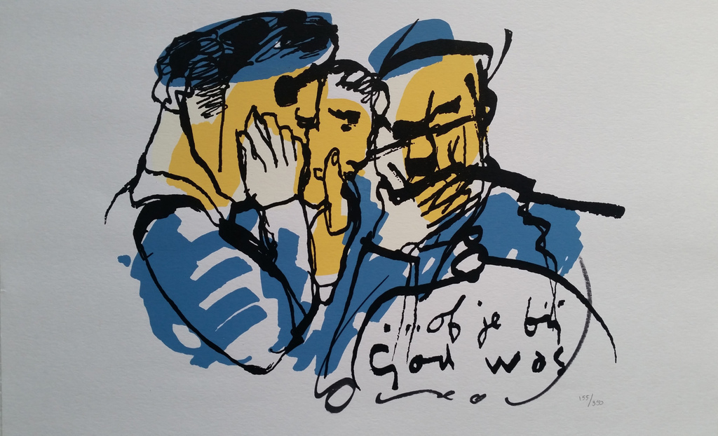 Originele zeefdruk van Herman Brood - Of je bij god Was - oplage 350 Ex. kopen? Bied vanaf 1!