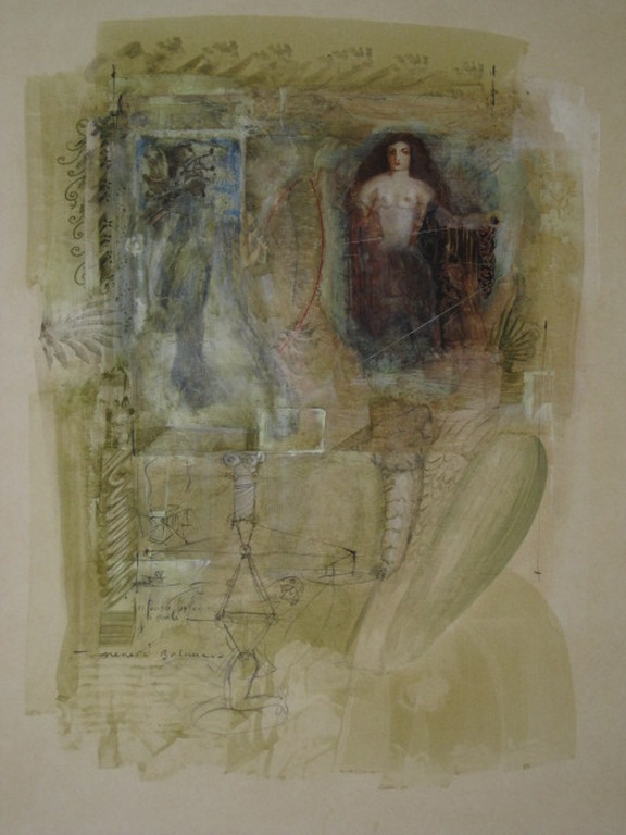 Groot fascinerend gedetailleerd "Fresco-Aquarel" van Ton Mertens (1953-) gesign. kopen? Bied vanaf 1!