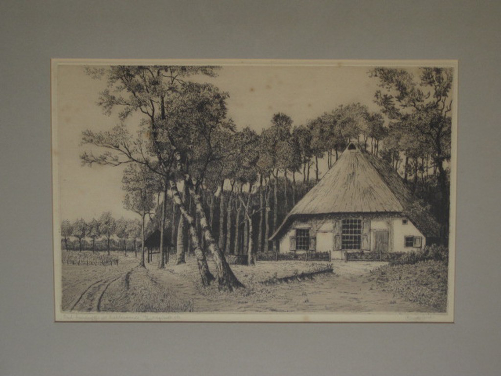 Knappe gesigd. Ets "boerderij Lichtenvoorde Achterhoek" Cor v Woerd 1901-1994 kopen? Bied vanaf 1!