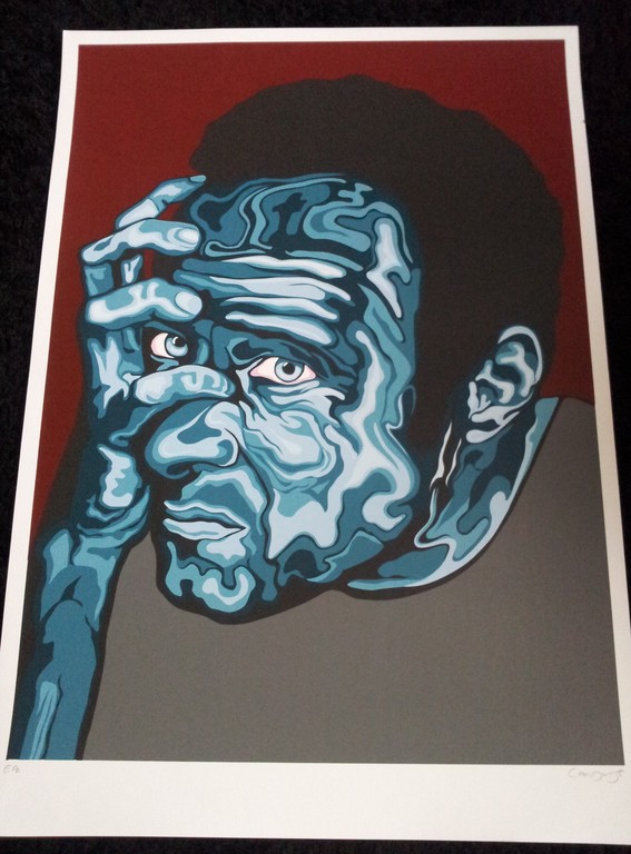 Peter Landuyt, Zeefdruk, Zelfportret 9/11 verkocht voor € 69!