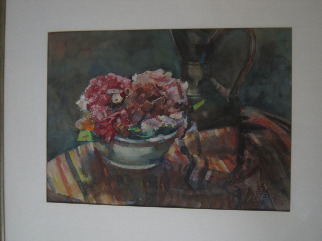 Groot impressionistisch Aquarel "stilleven met tinnen kan" gesigneerd 1879  kopen? Bied vanaf 1!