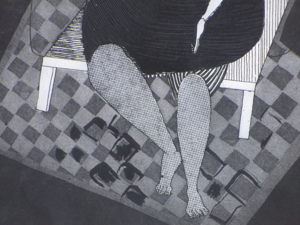 Theo Beerendonk, Kubistisch halfnaakt op stoel, Ets, atelierdruk kopen? Bied vanaf 35!