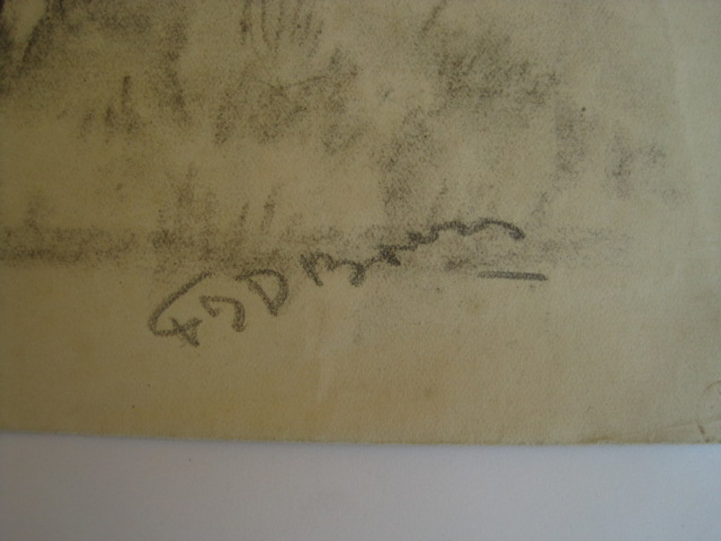 Larense School Frans Boers 1914-1987 tekening "boer en paarden" ca. 1950 kopen? Bied vanaf 1!