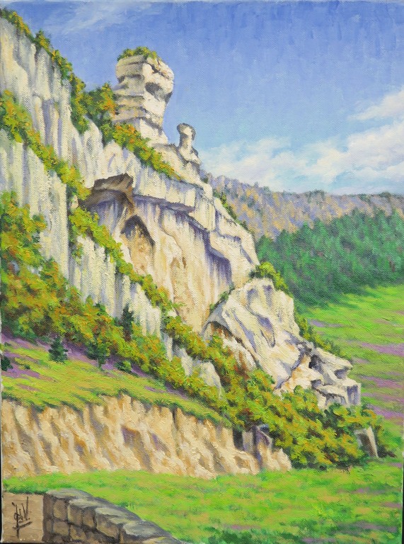 Jan Ph.A. de Vries: Olieverf op doek, Berglandschap kopen? Bied vanaf 1!