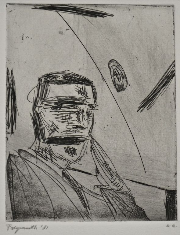 Alphons Freymuth: Ets. Portret van een man verkocht voor € 50!