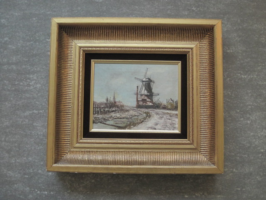 G.F. Van Schagen (1880-1968), olieverf op doek, landschap met molen kopen? Bied vanaf 150!