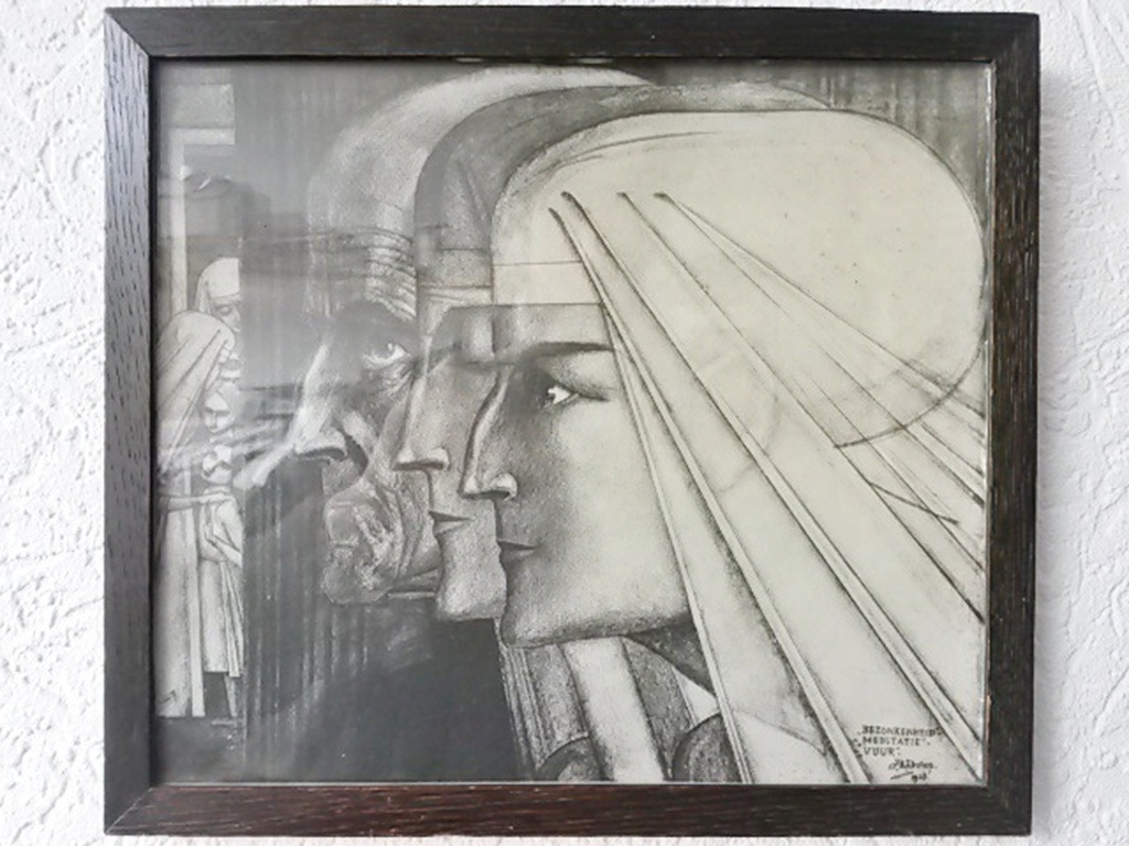 Jan Toorop, Bezonkenheid, Meditatie, Vuur, litho, kopen? Bied vanaf 40!