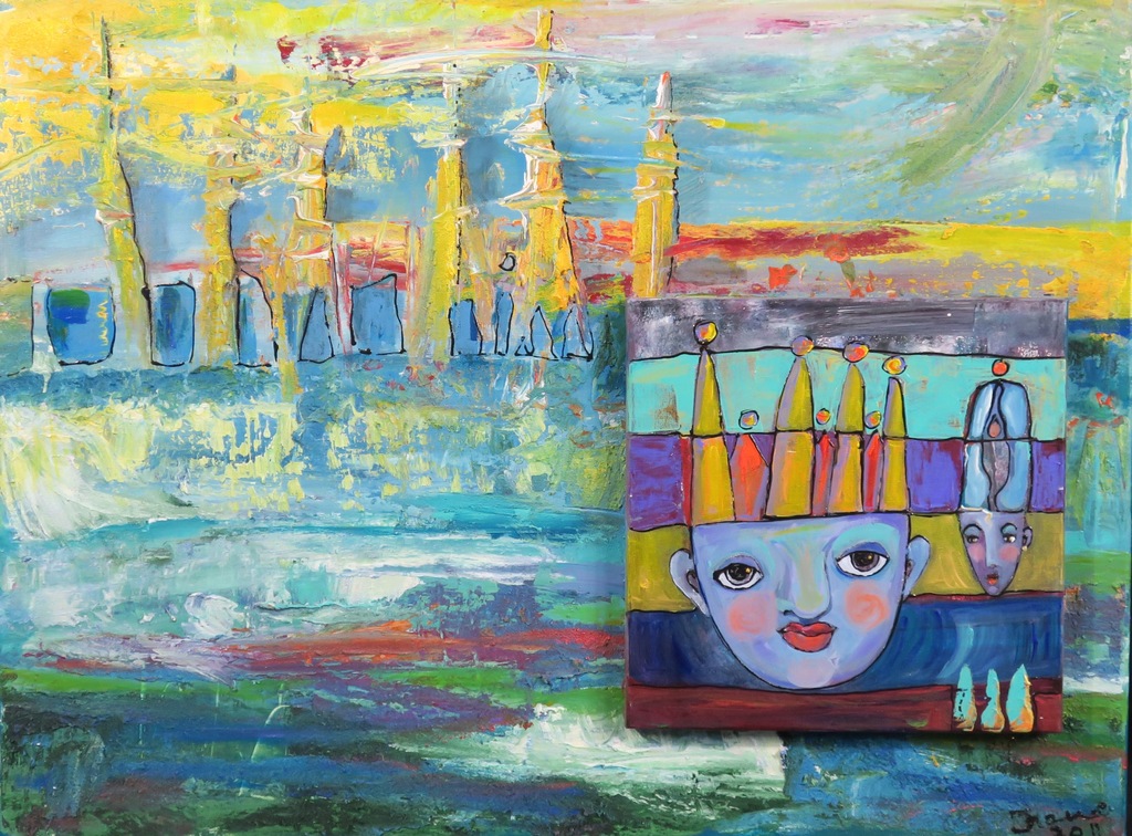 Franca Muller Jabusch: Gemengde techniek en olieverf op twee doeken, The king... kopen? Bied vanaf 50!