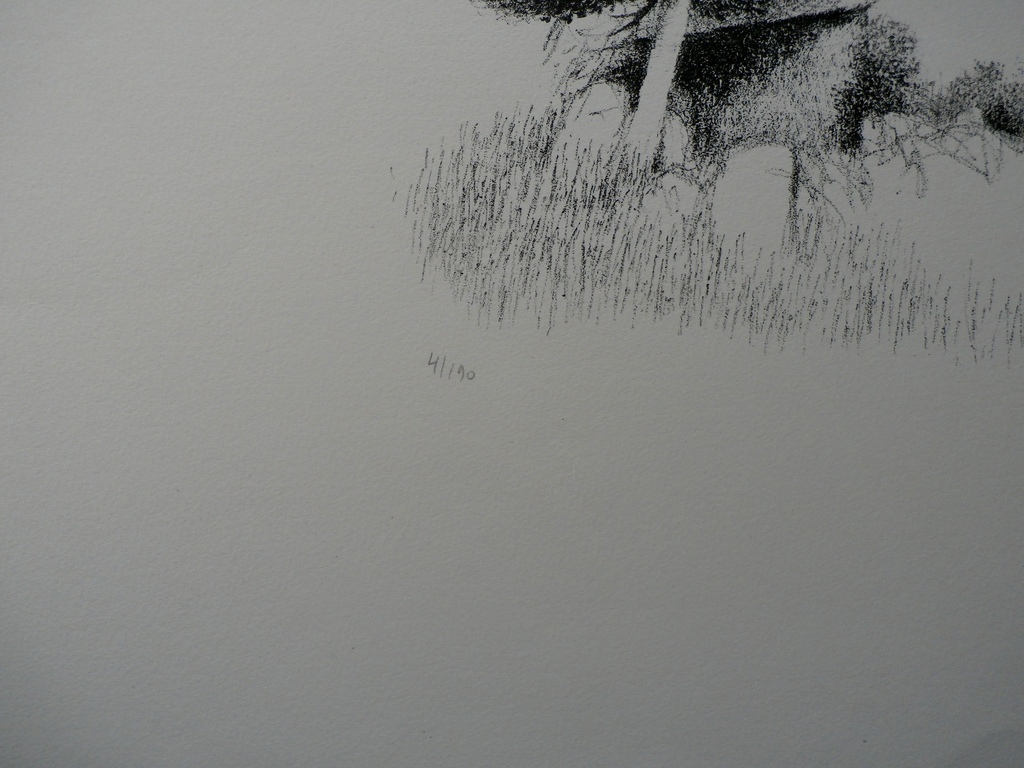 Metten Koornstra, Man in landschap tussen huis en bomen, 1971, handgesigneerd kopen? Bied vanaf 85!