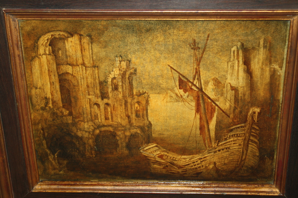 SCHEEPSWRAK BIJ STADS RUINE - SURREALISME DOOR W NIJS 1944 verkocht voor € 170!