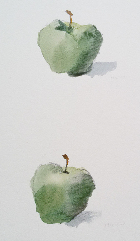 Mart Kempers - Appels, aquarel / tekening verkocht voor € 75!