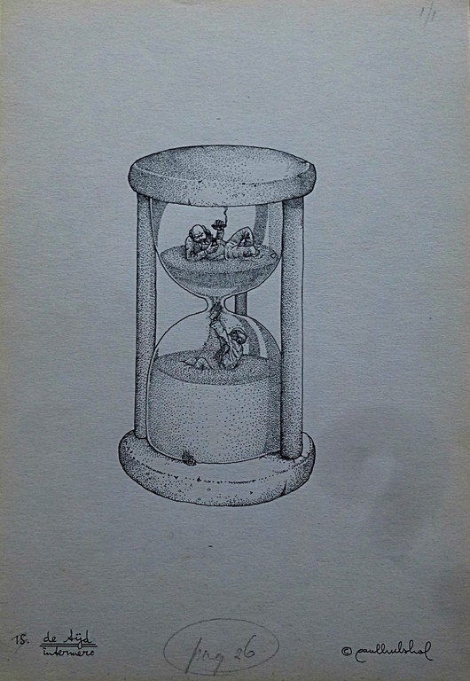 Paul Hulshof - tekening: de tijd - 1972 kopen? Bied vanaf 1!