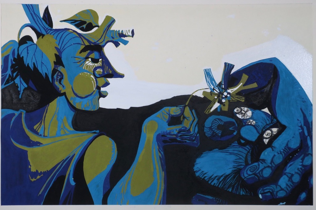 Karel Timmerman: 2x Acryl op papier, Z.T. kopen? Bied vanaf 1!