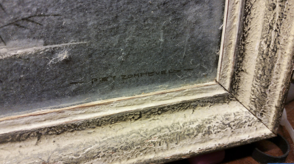 Piet Zonneveld, aquarel, meer met naaldbomen en waterlelies kopen? Bied vanaf 30!