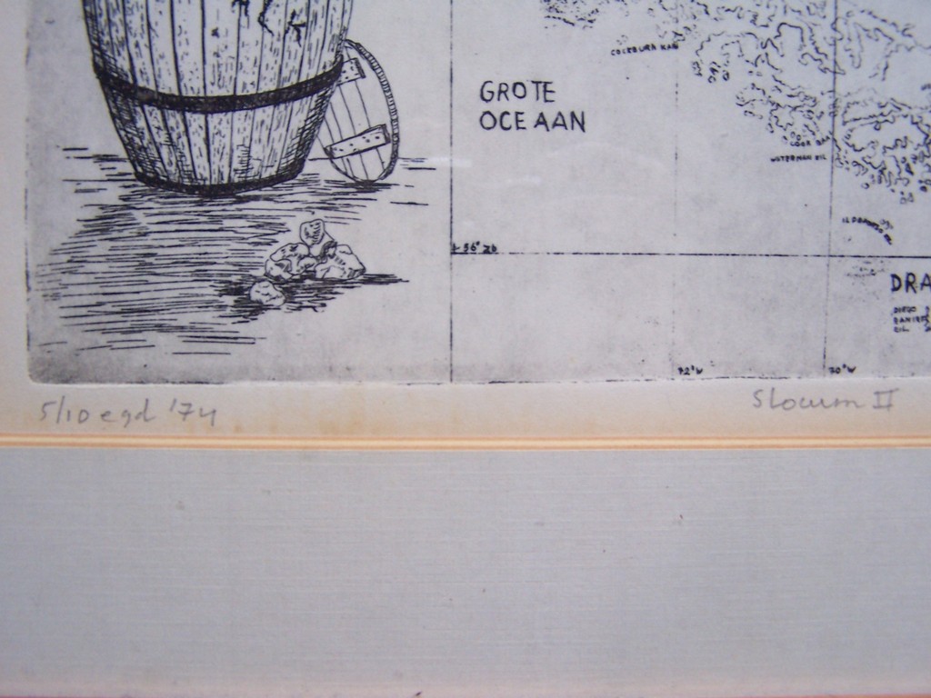 H.W (Hans) PETERS - Ets - "Slocum II" - 1974 - Ingelijst kopen? Bied vanaf 10!