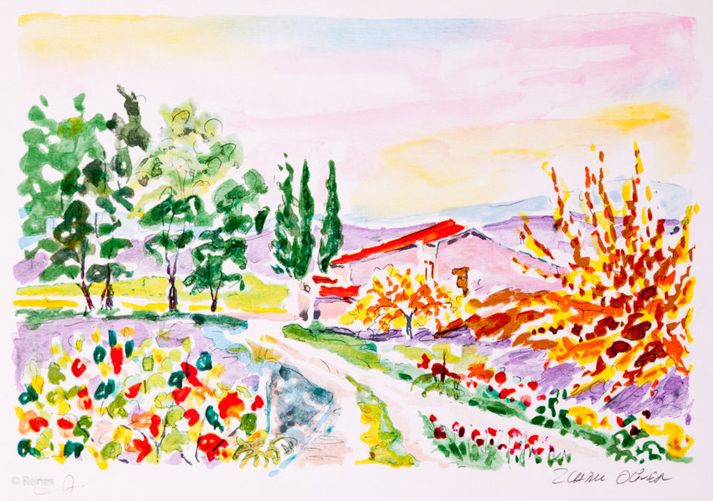 Zladku Oliver 'Petite Cabane' - kleurenlithografie, handgesigneerd, E/A kopen? Bied vanaf 30!