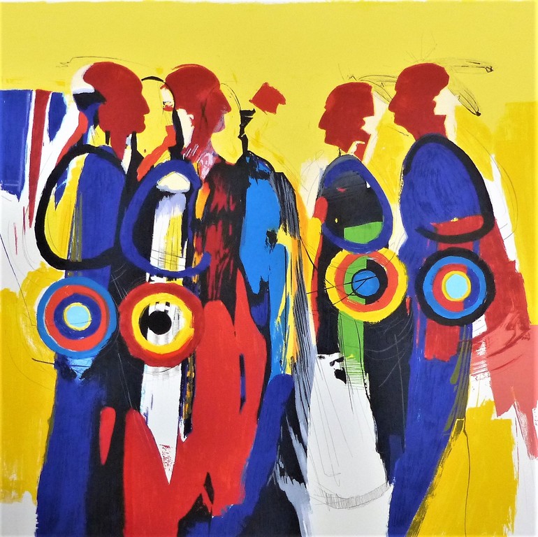 Frank Lejeune,Zeefdruk op papier ,Lakota people verkocht voor € 50!