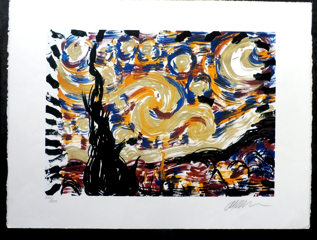 Arman - zeefdruk: Starry Night ( Hommage a van Gogh)  kopen? Bied vanaf 150!