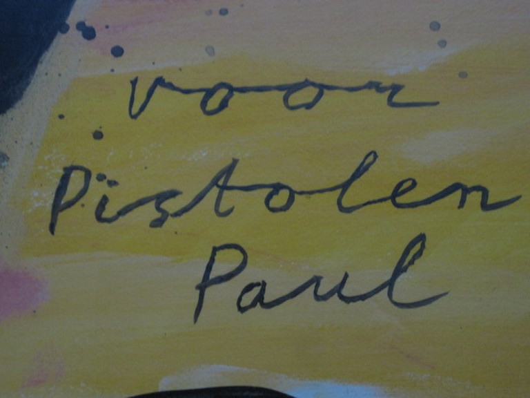 ORIGIN Herman Brood GOUACHE "voor pistolen Paul" uit collectie Belastingdienst ! kopen? Bied vanaf 1!