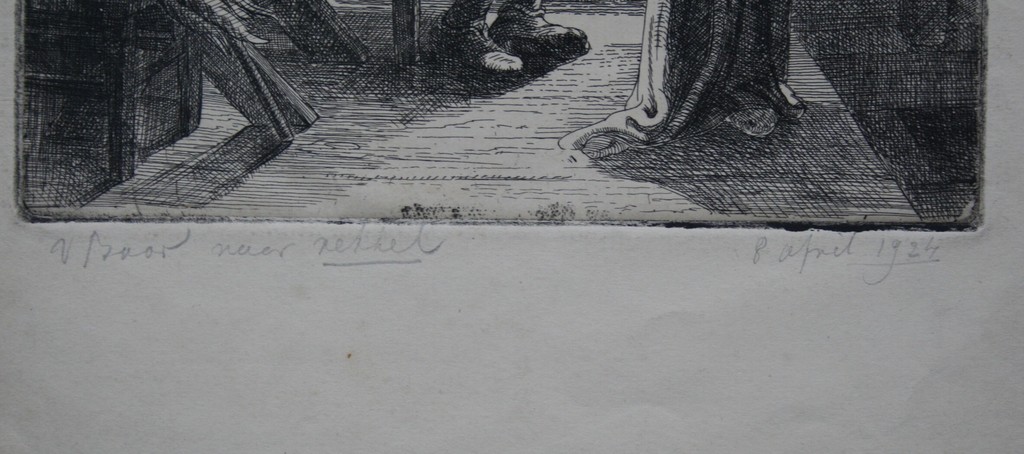 Huub van Baar - ets naar A. Rethel - 1924 - gesigneerd kopen? Bied vanaf 1!