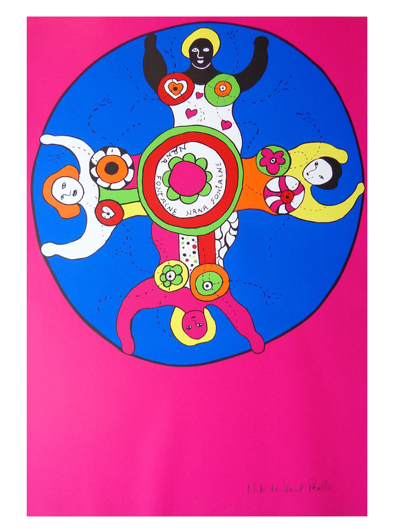 NIKI DE SAINT-PHALLE /NANA FONTAINE / KLEURENZEEFDRUK / 100x70cm kopen? Bied vanaf 1!