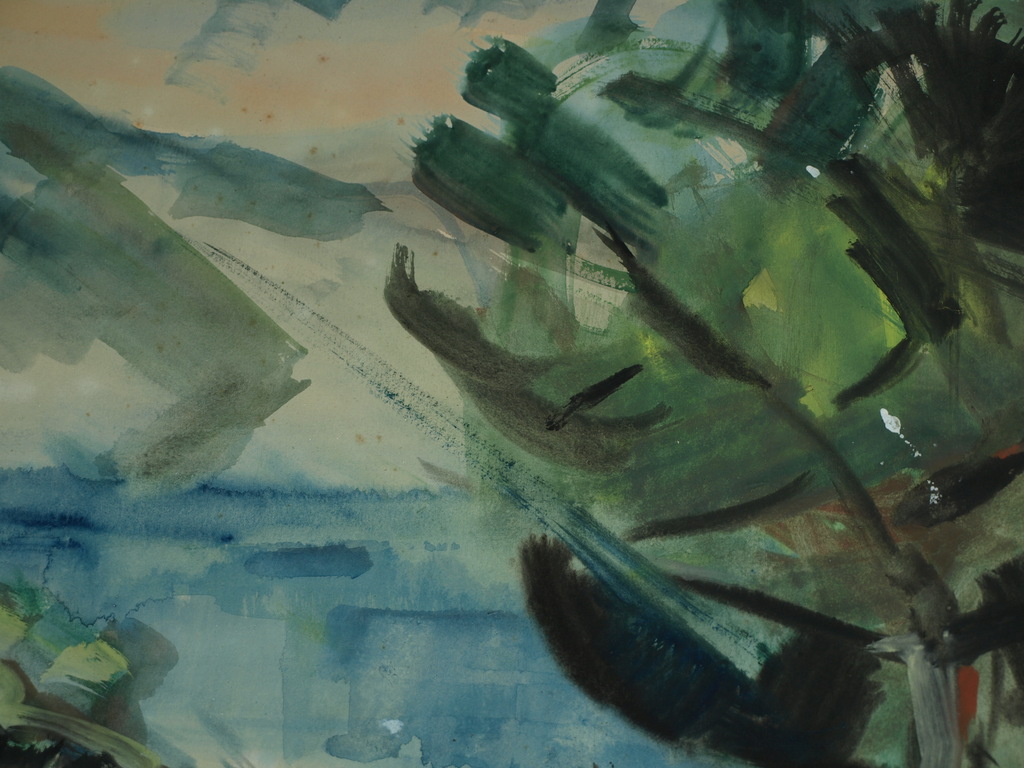 Monsalvati  – Aquarel – Landschap - Gesigneerd & ingelijst – ca 1960 kopen? Bied vanaf 1!