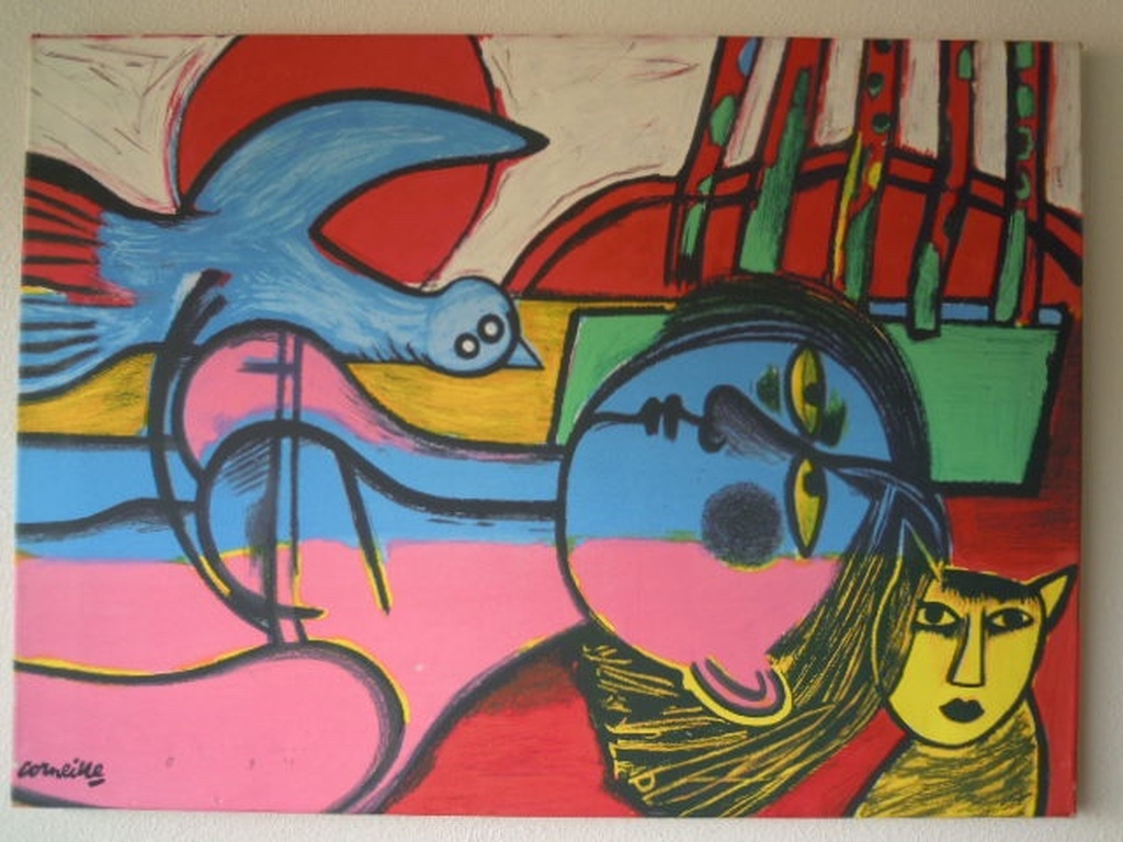 CORNEILLE 80 X 59 cm prachtige druk op linnen doek met houten frame kopen? Bied vanaf 35!