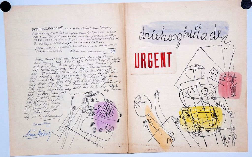 Corneille/Simon Vinkenoog: Driehoogballade (Zeldzaam!) CoBrA verkocht voor € 710!
