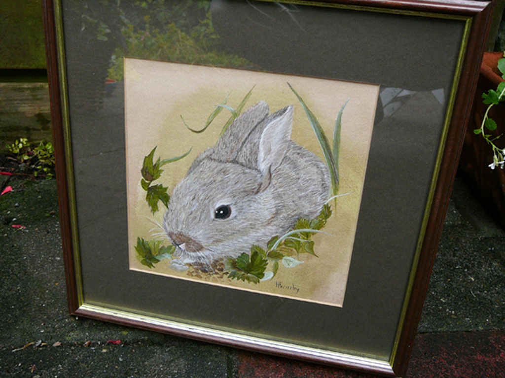 H. Brierley: Rabbit in the Wood -aquarel- kopen? Bied vanaf 25!