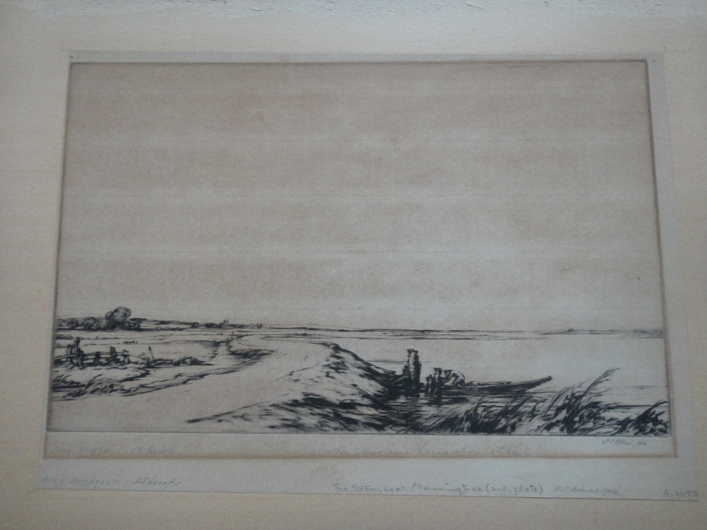 William Palmer Robins (1882-1959), droge naald ets, 'The stour near Manningtree' kopen? Bied vanaf 1!