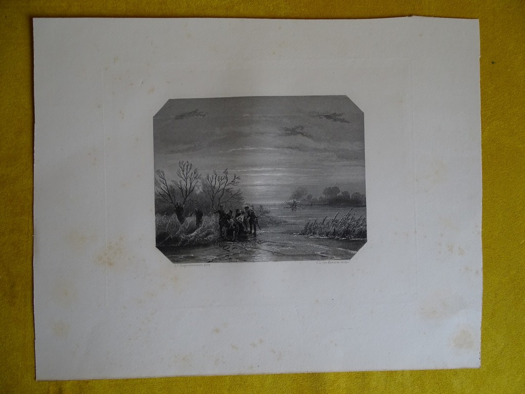 Hoppenbrouwers: Staalgravure, Lambert Melisz. vlucht met zijn moeder kopen? Bied vanaf 1!