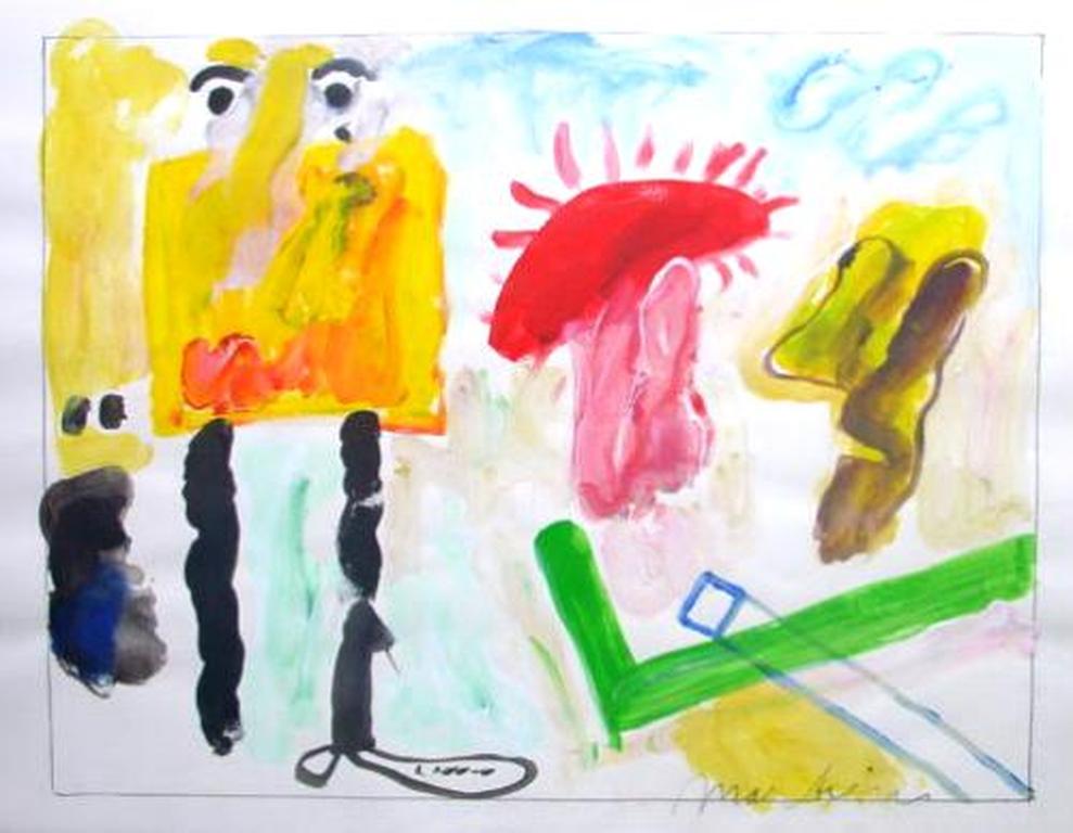 ANTON MARTINEAU, origineel kunstwerk 'Vrije compositie' (56x76) verkocht voor € 130!