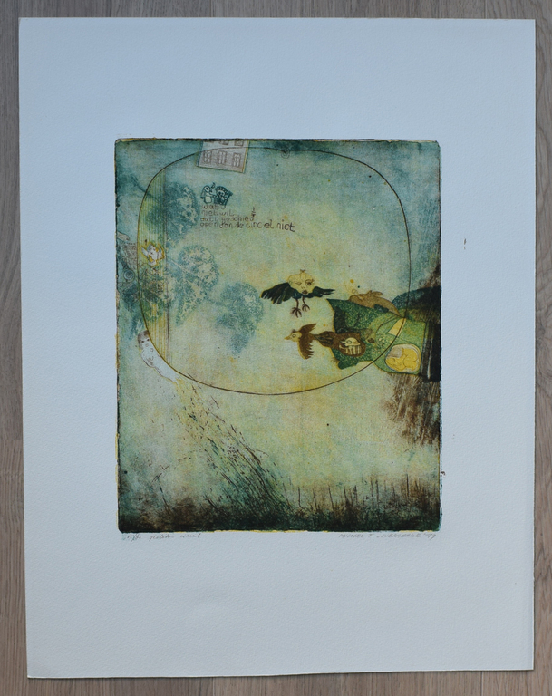 Michel F. van Overbeeke, ets, # GESLOTEN CIRKEL # 1979, mint- kopen? Bied vanaf 85!