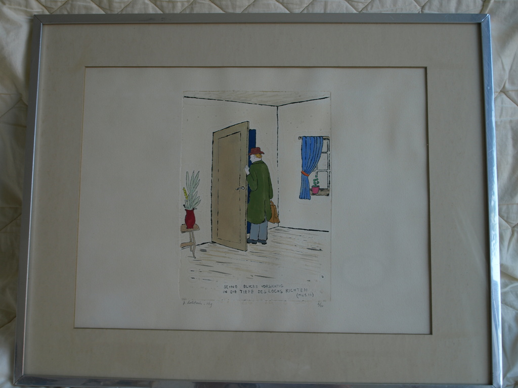 PIETER HOLSTEIN - Ets : Seine Blicke vorsichig...– Gesigneerd - ingelijst -1975  kopen? Bied vanaf 75!