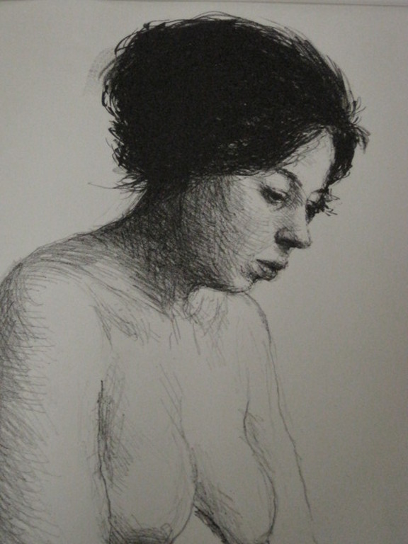 Aat Veldhoen (1934-) grote litho "moeder en dochter" gesign r.o. 1964 kopen? Bied vanaf 1!