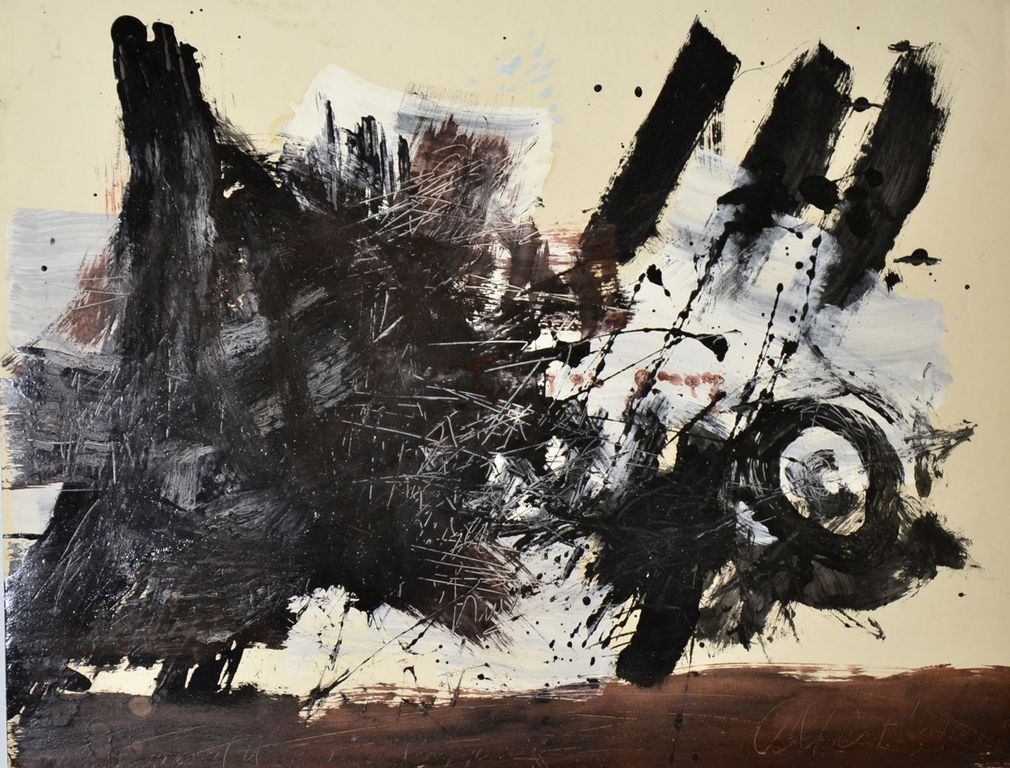 Albert Soons: Gouache. Abstracte compositie kopen? Bied vanaf 70!